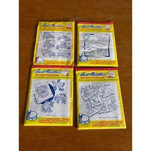 Bundle of 4 Dutch Girl Tea Towel Aunt Martha's Hot Iron Embroidery Transfer